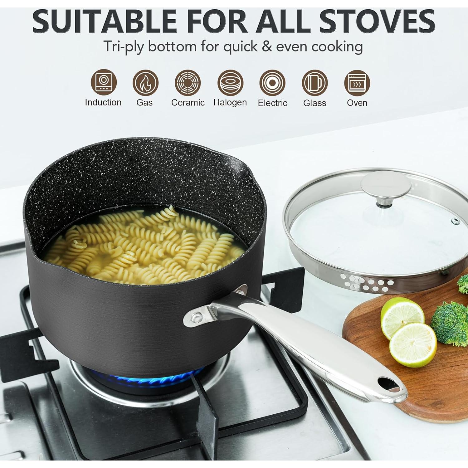 Juego de Cacerolas Antiadherentes MICHELANGELO 1.5-3L