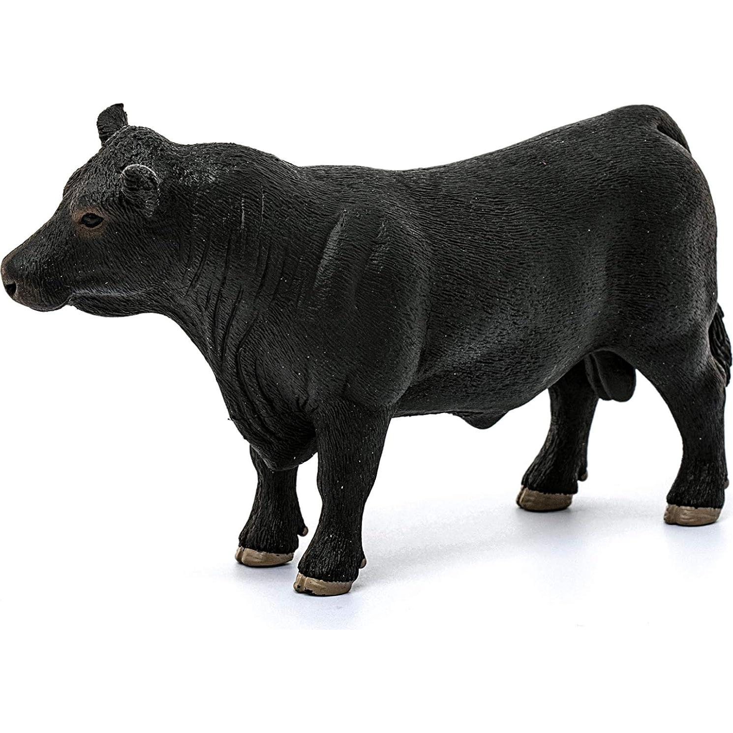 Schleich Farm World, Realistic Animal Toys for Kids Ages 3 and Above, Black Angus Bull Cow Toy Figure