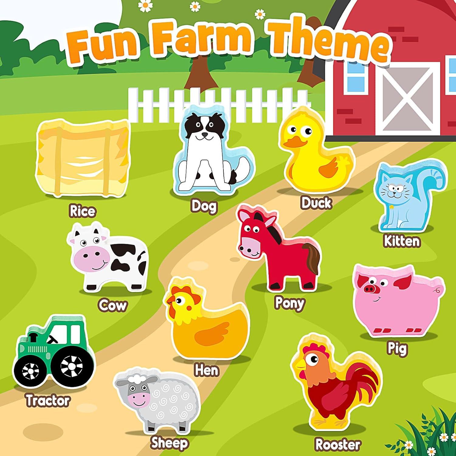 Juguete Educativo Montessori IPORUP Bloques de Animales de Madera