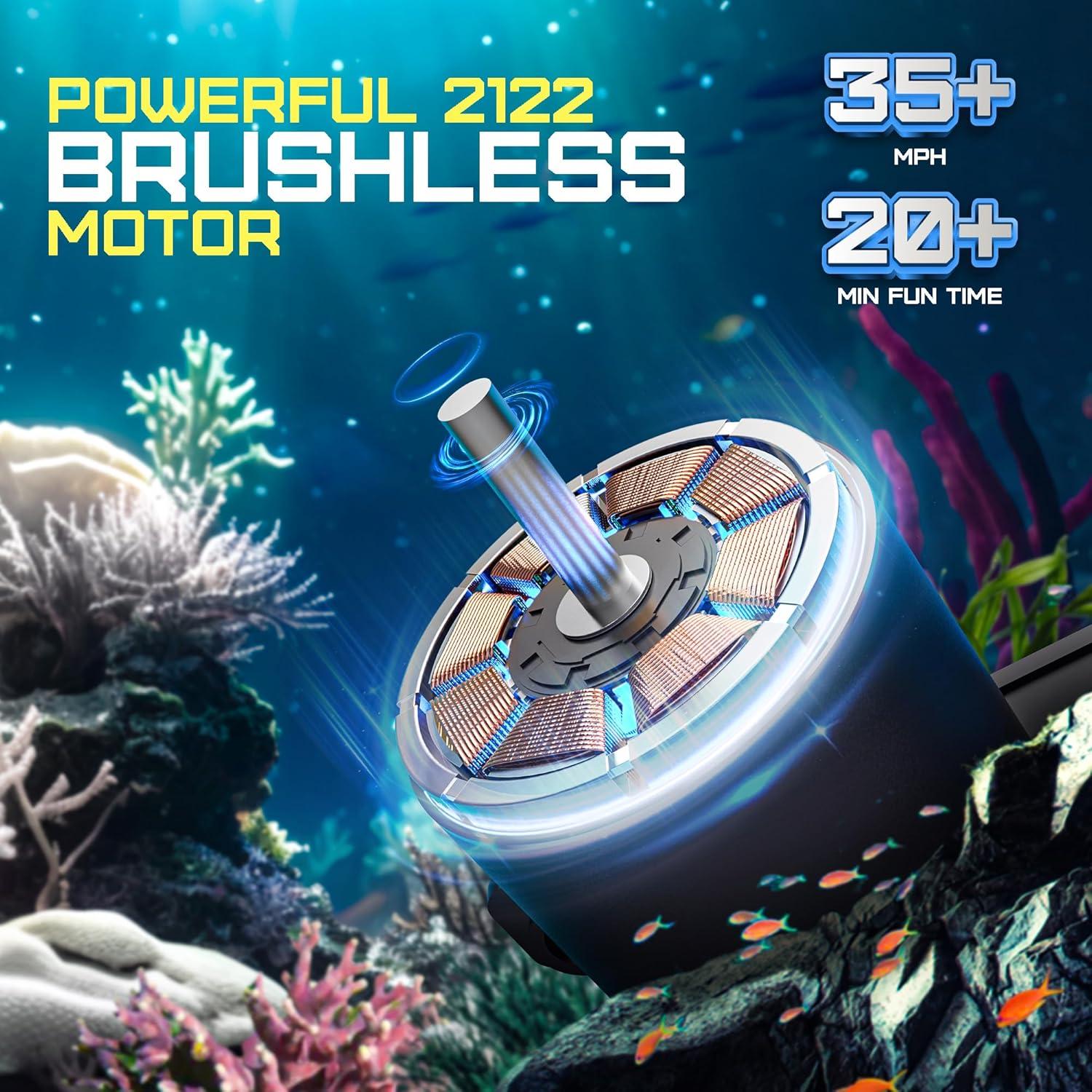 Barco RC BEZGAR TX124 40 cm 2000mAh 35+ KPH Azul