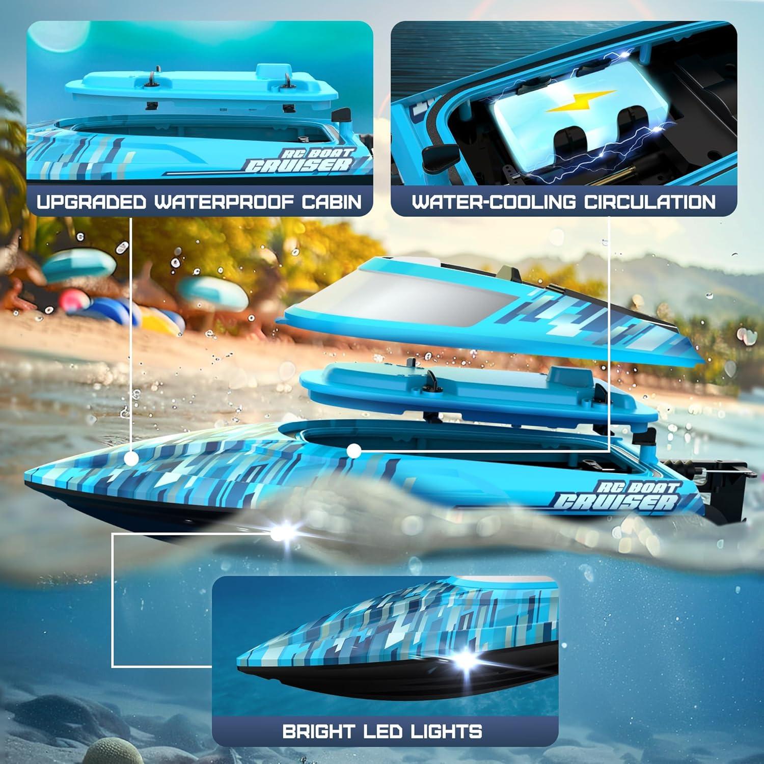 Barco RC BEZGAR TX124 40 cm 2000mAh 35+ KPH Azul