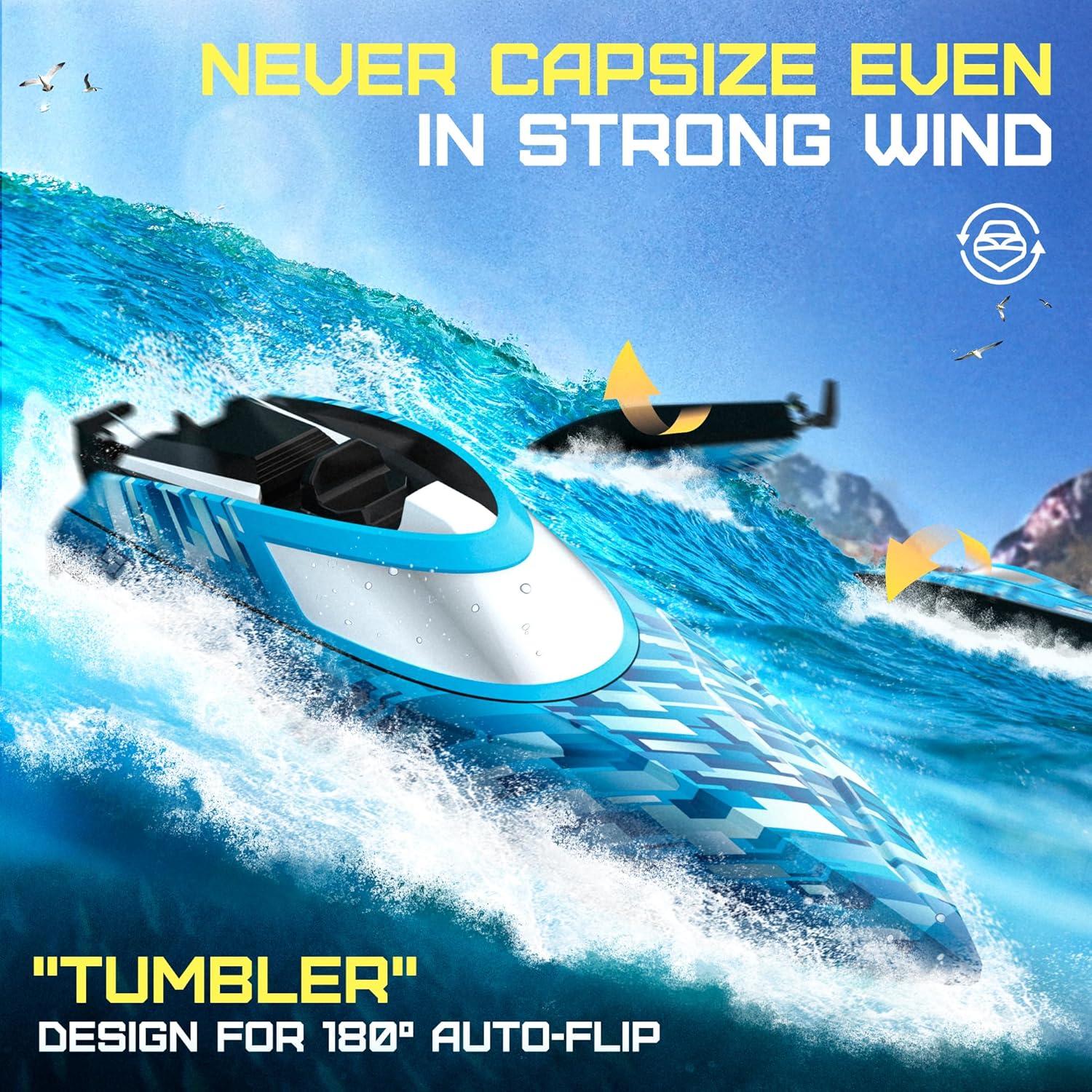 Barco RC BEZGAR TX124 40 cm 2000mAh 35+ KPH Azul