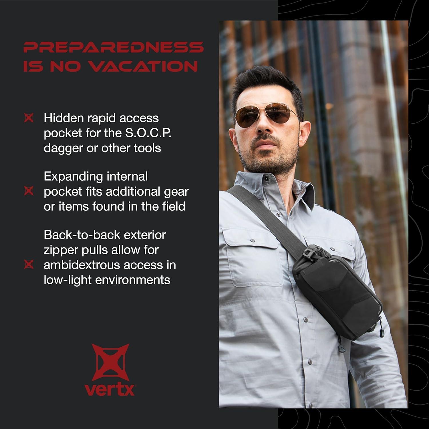 Bolsa Táctica Vertx SOCP Sling Cintura Ajustable Negra