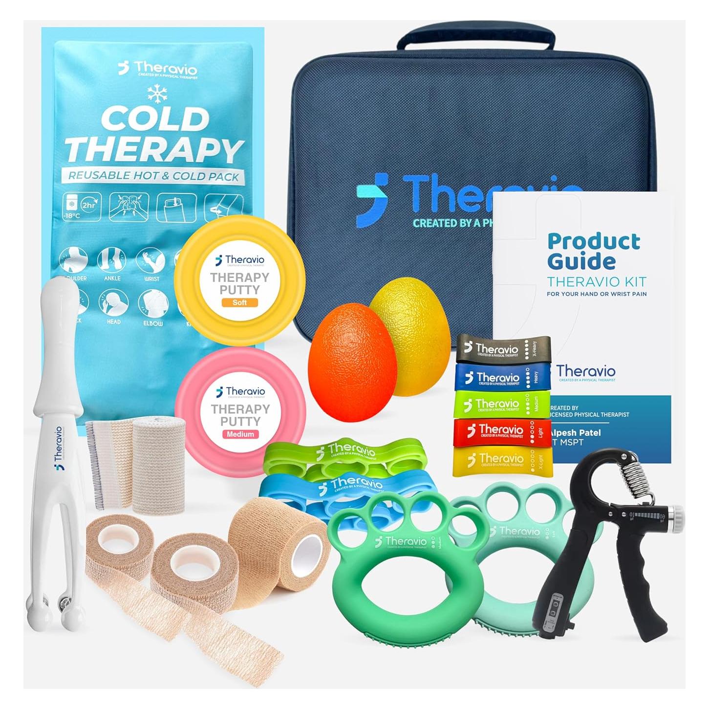 Kit de Terapia de Mano Theravio - Fortalecedor de Agarre y Dedos