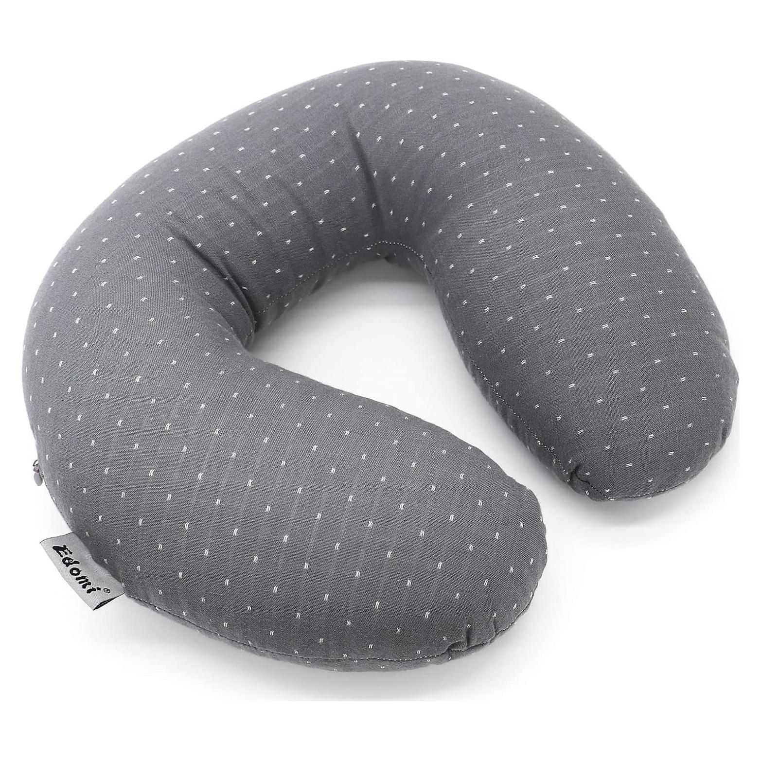 Almohada de Cuello Edomi de Trigo Sarraceno Ajustable 30x30 cm Gris
