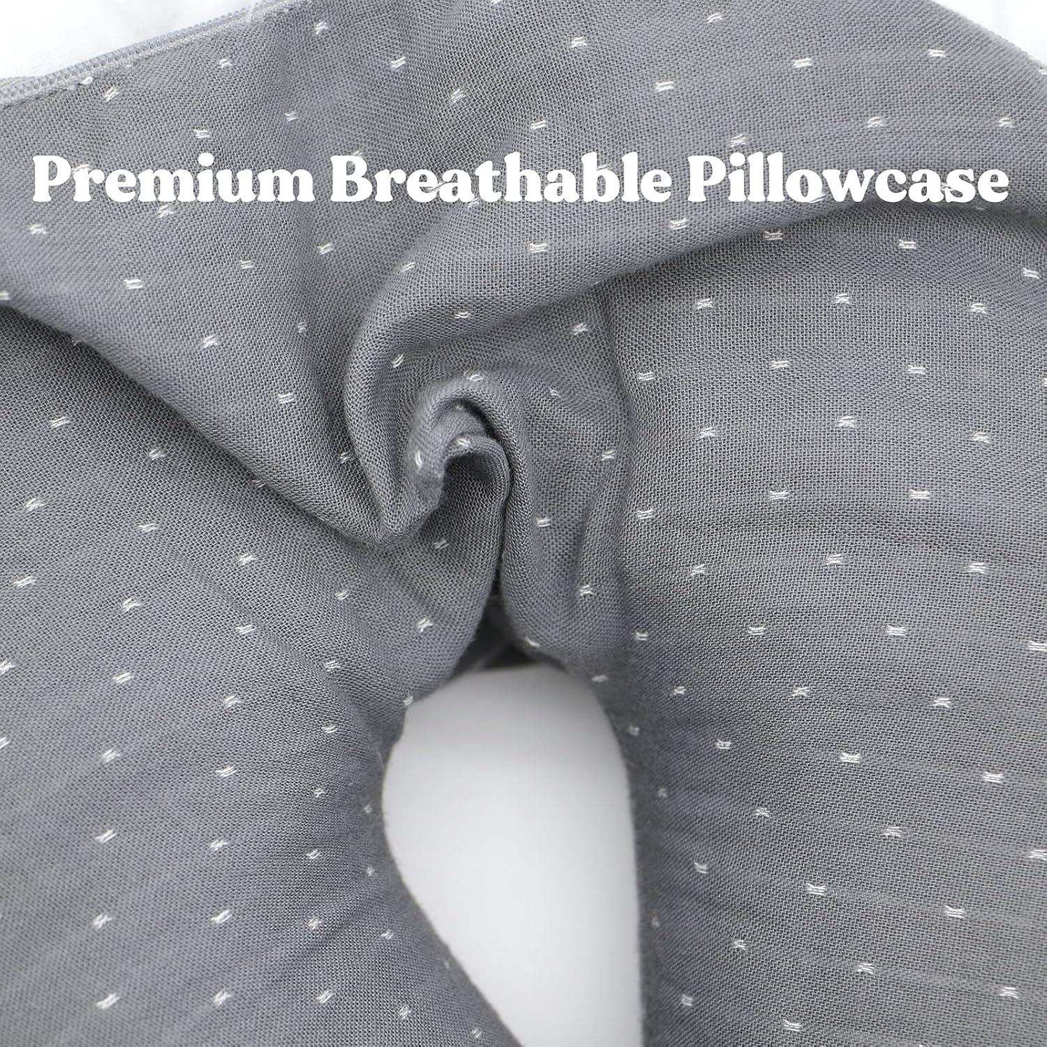 Almohada de Cuello Edomi de Trigo Sarraceno Ajustable 30x30 cm Gris