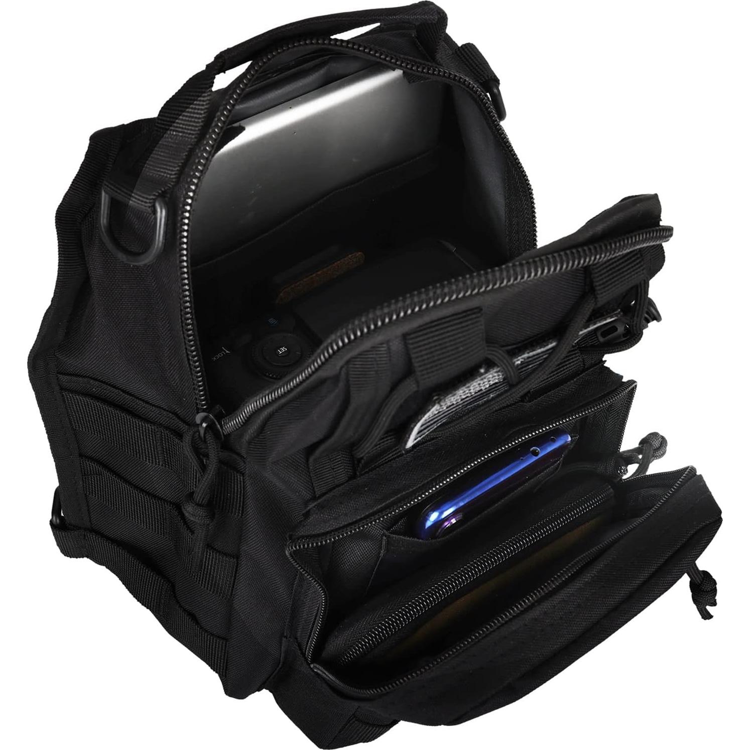 Mochila Táctica BOMTURN Sling 9L Impermeable Negra