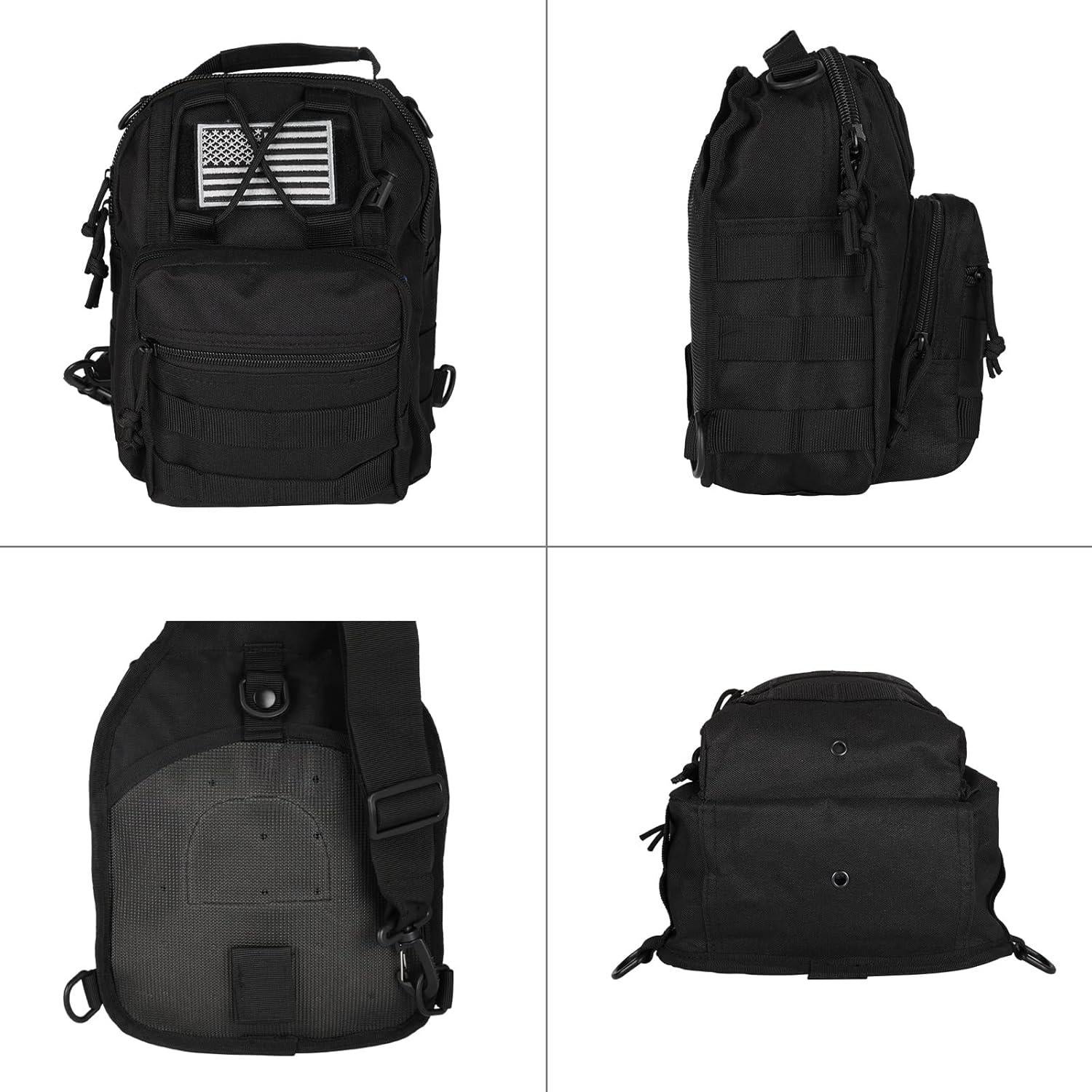 Mochila Táctica BOMTURN Sling 9L Impermeable Negra