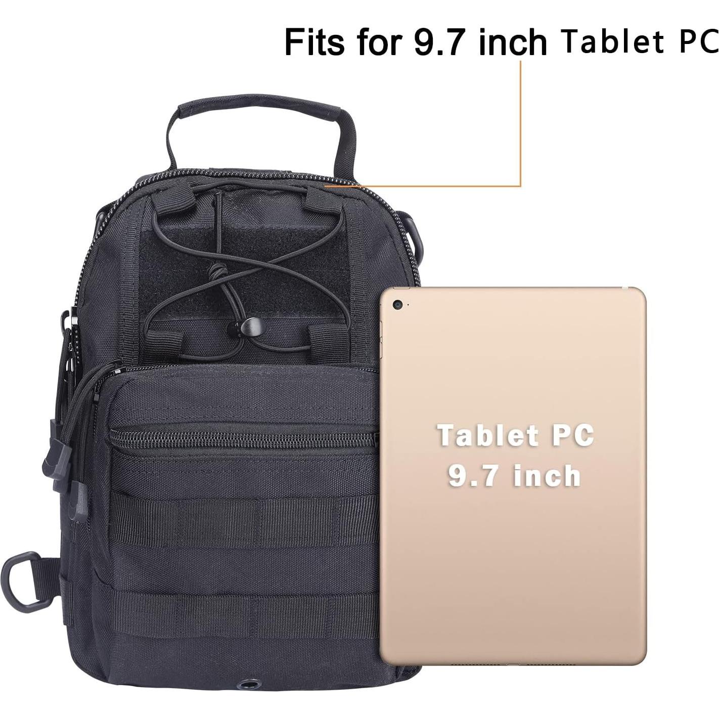 Mochila Táctica G4Free Sling Negra 7L Compacta y Ligera