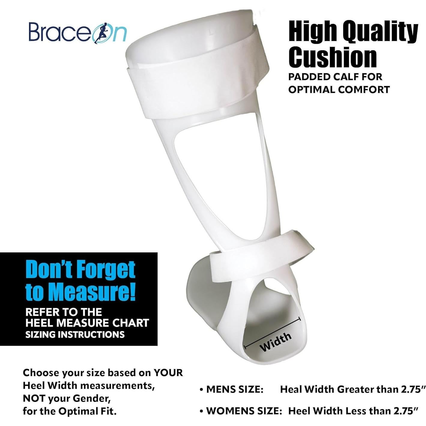 BraceOn AFO Swedish Drop Foot Stabilizer for Walking and Exercise, Drop Foot Braces for Men, AFO Brace & Foot Drop Braces, Foot Boot for Injured Foot, Men, Left