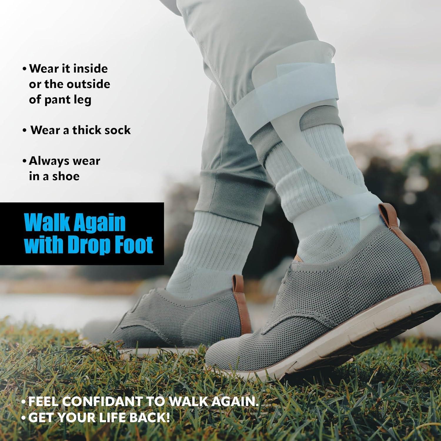 BraceOn AFO Swedish Drop Foot Stabilizer for Walking and Exercise, Drop Foot Braces for Men, AFO Brace & Foot Drop Braces, Foot Boot for Injured Foot, Men, Left