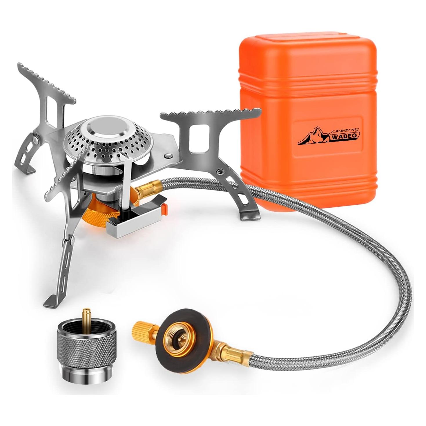 Estufa de Camping WADEO 3700W Portátil con Adaptador