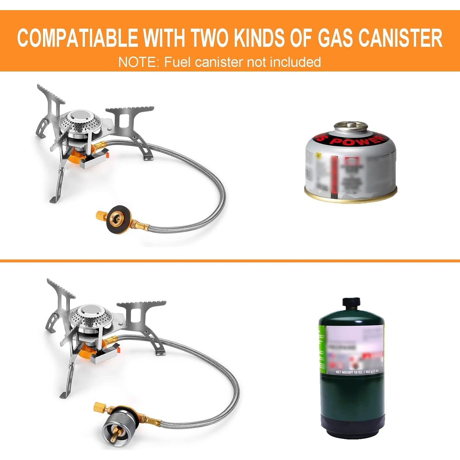 Estufa de Camping WADEO 3700W Portátil con Adaptador