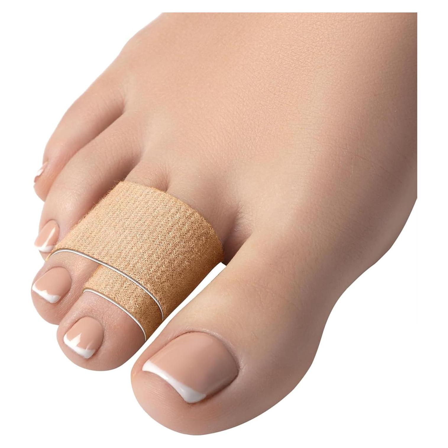 Homergy Hammer Toe corrector for Women and Men, 4 Pack, (Next Generation), FSA HSA Eligible, Reusable Fabric Buddy Wraps for Broken Toes, Hammertoe Corrector