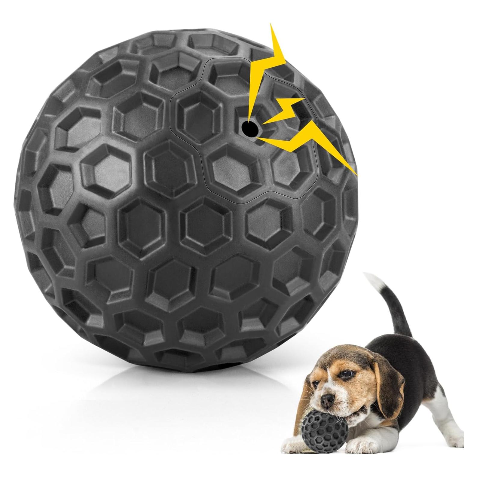 Pelota de perro DISSKNIC pequeña negra para masticar y jugar