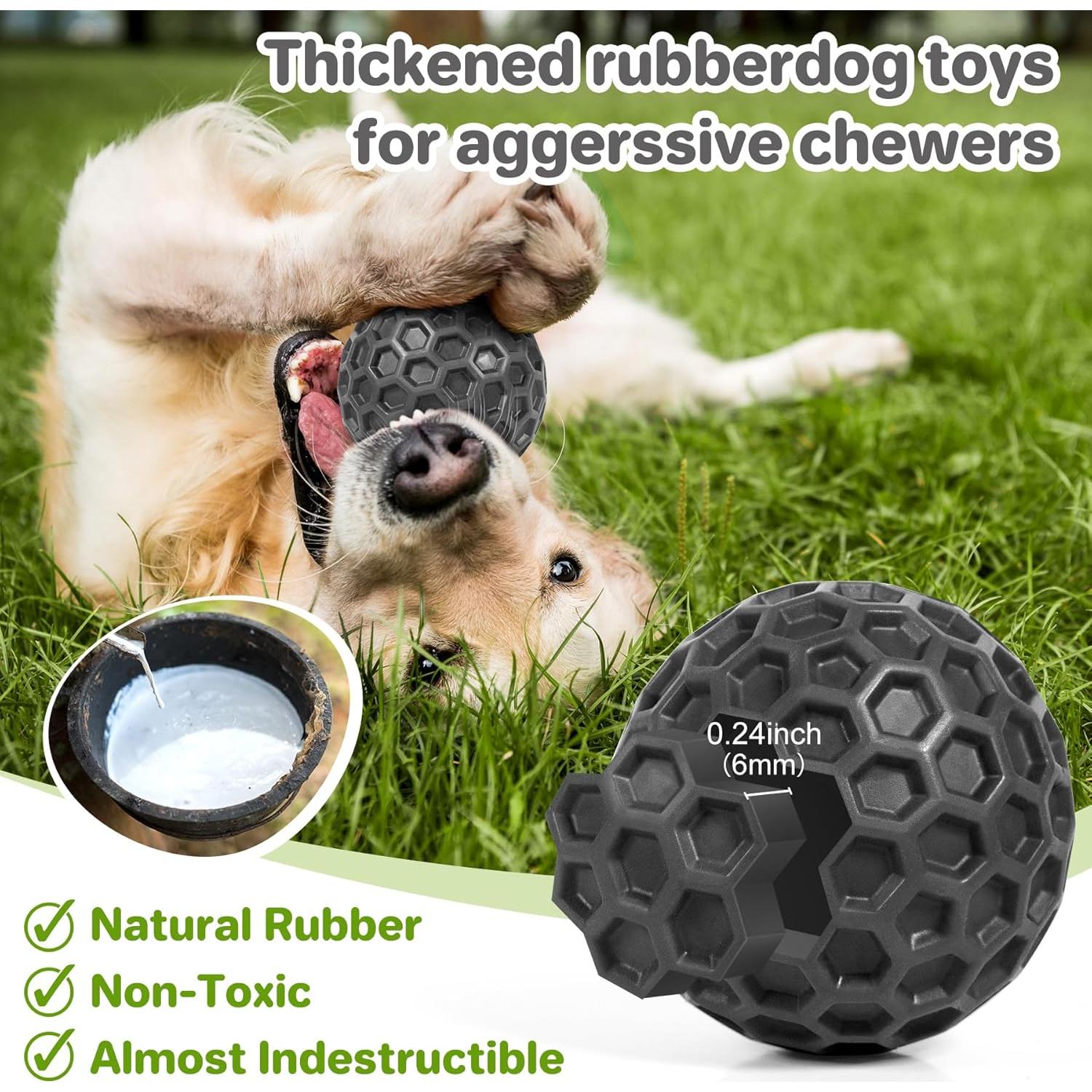 Pelota de perro DISSKNIC pequeña negra para masticar y jugar