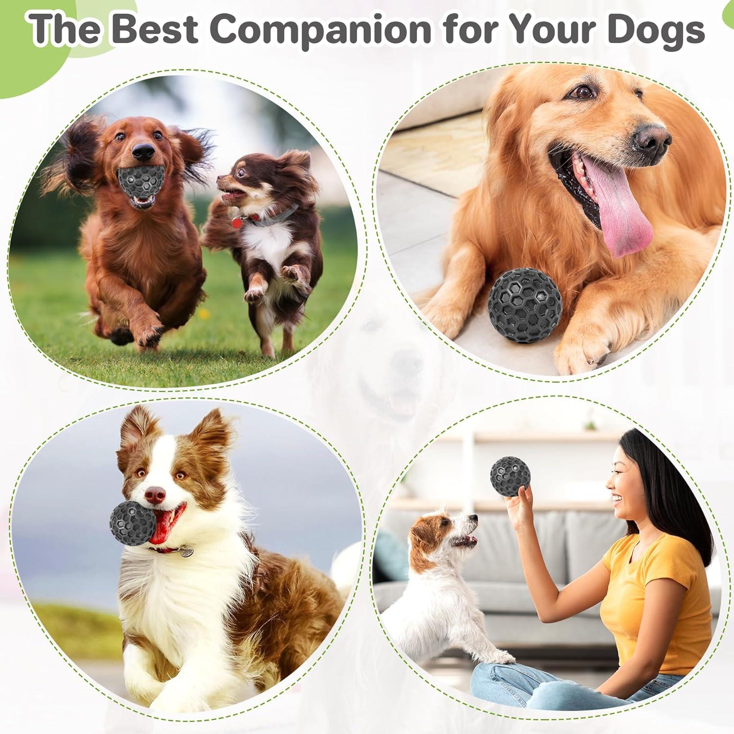 Pelota de perro DISSKNIC pequeña negra para masticar y jugar