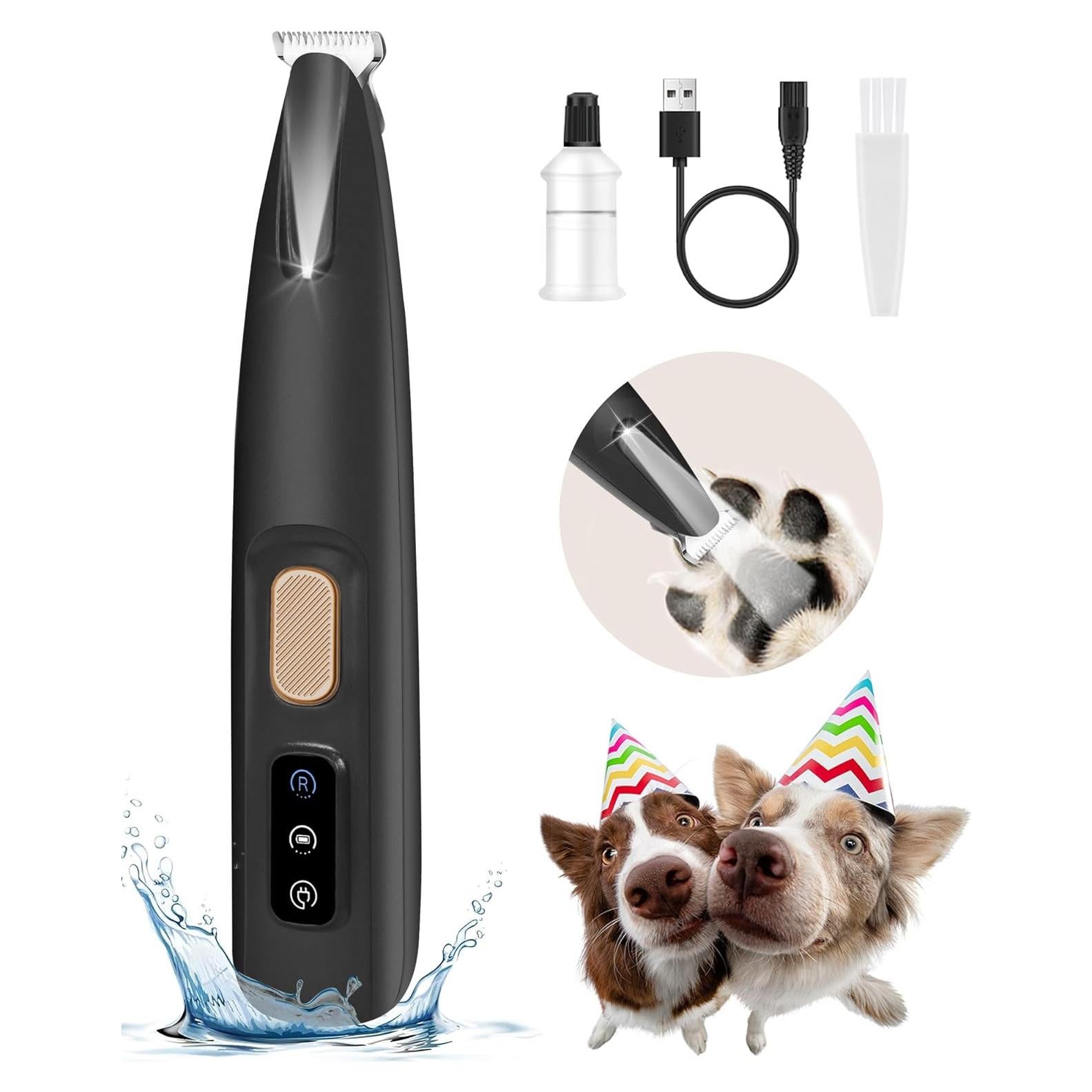 Recortadora de Patas de Perro FURBONA Negra, Cuchilla 18 mm, LED