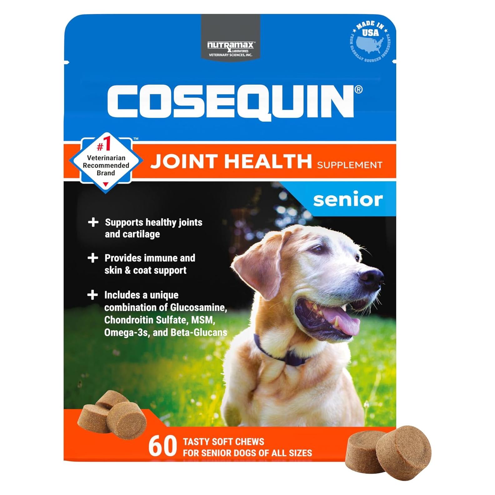 Suplemento Articular para Perros Mayores Nutramax Cosequin 60 Masticables