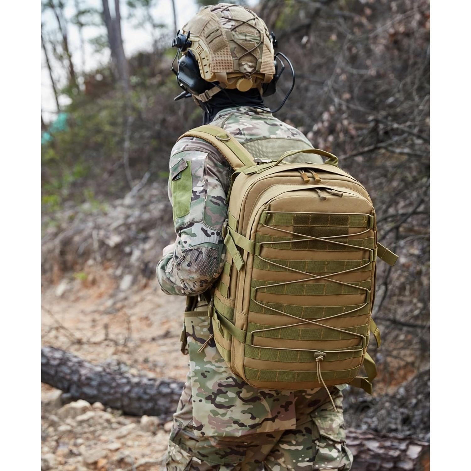 Mochila táctica ORILOOSEN 37L resistente al agua negra