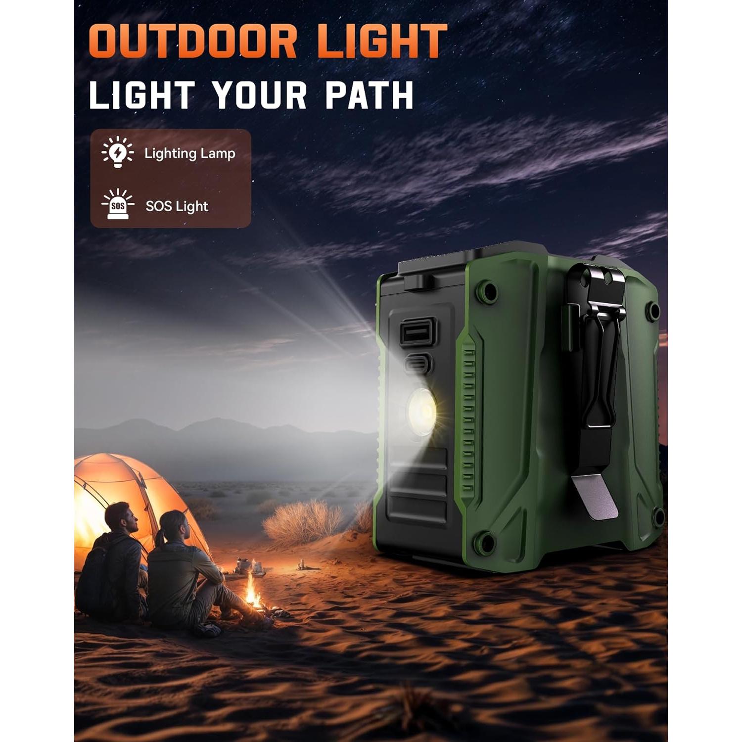 Ventilador de Cintura Portátil FrSara M40 Verde Recargable 5 Velocidades