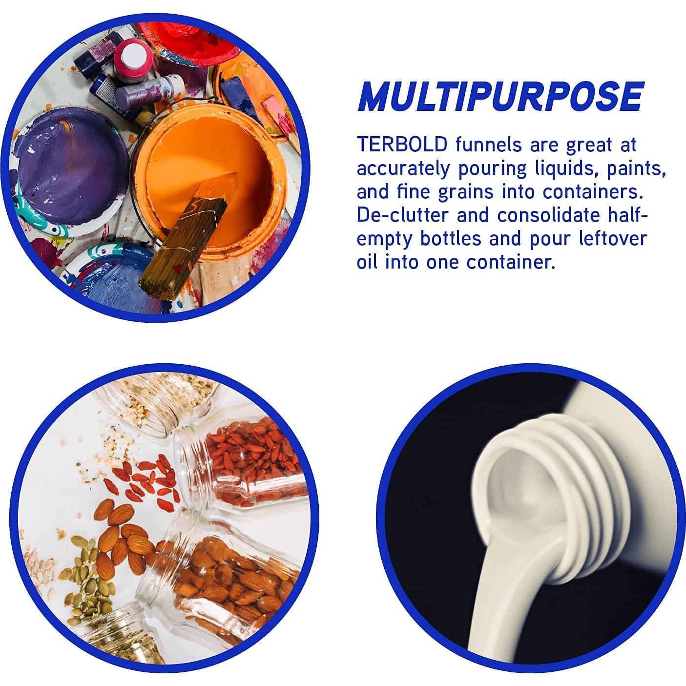 Juego de 4 embudos apilables Terbold - Plástico libre de BPA