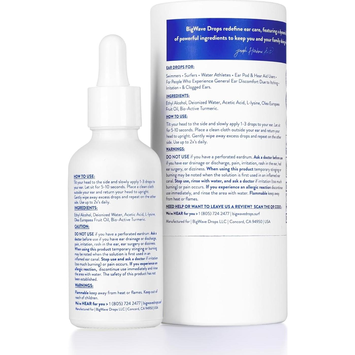 Gotas para Oídos BigWave Drops 59ml - Acción Rápida para Malestar