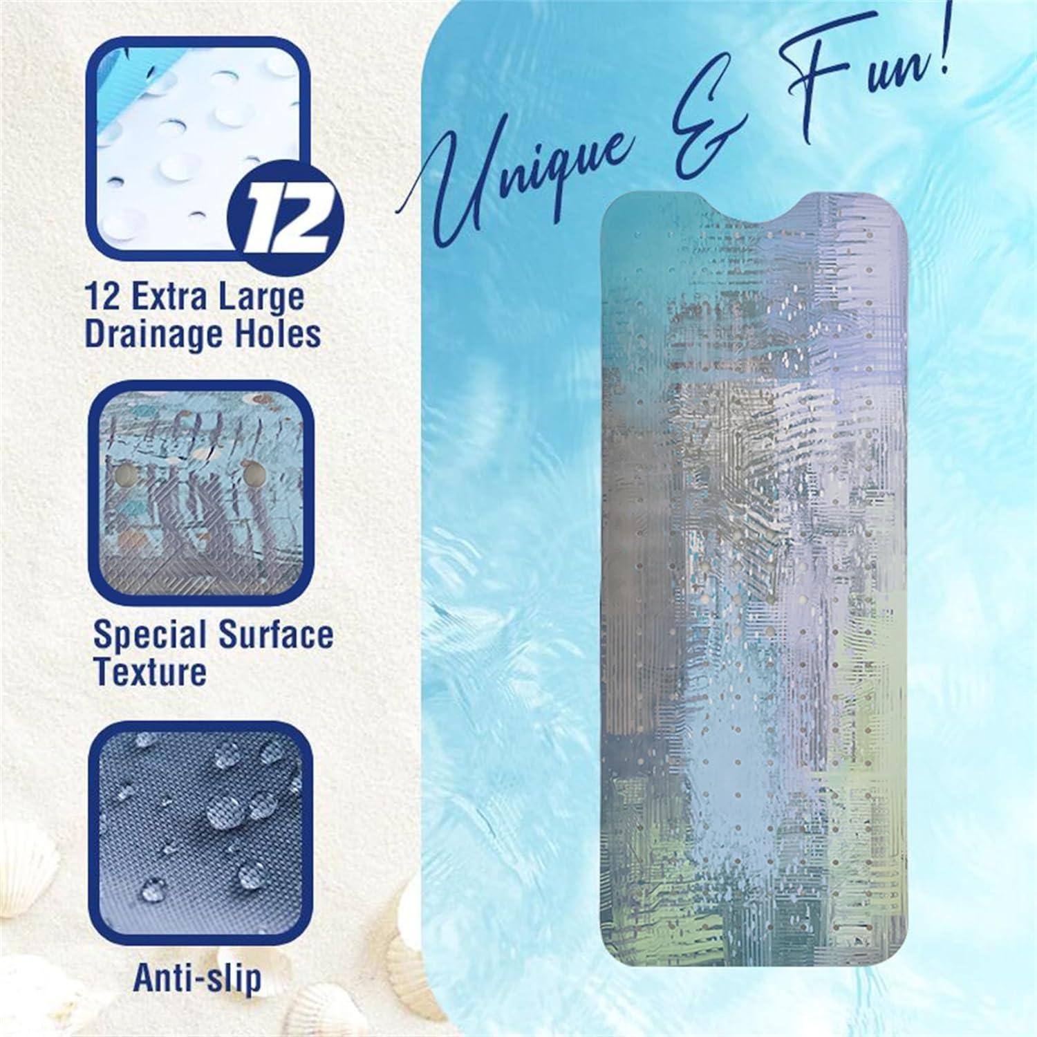 Alfombra de Baño Antideslizante Denifeiya 101.6x40.6cm Teal