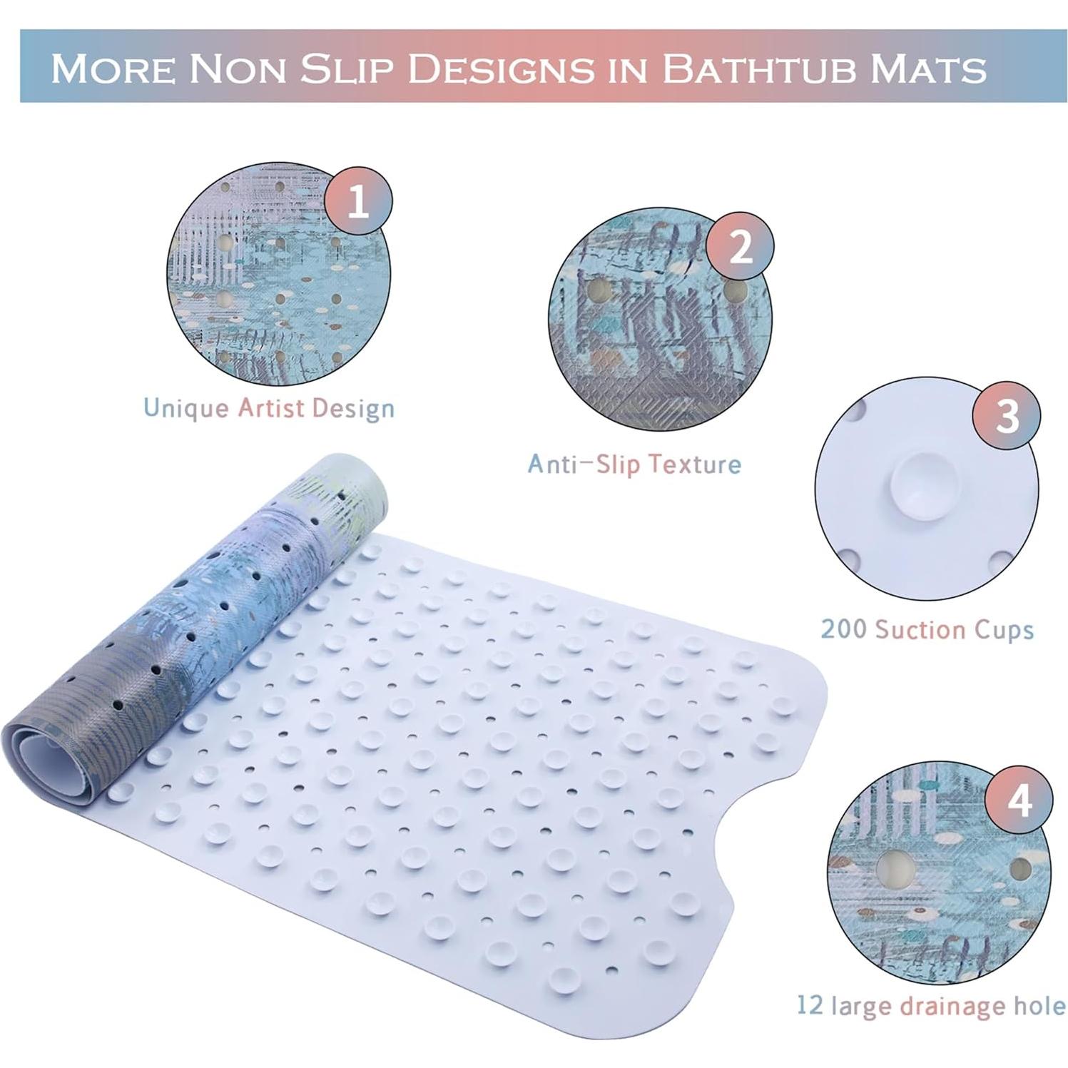 Alfombra de Baño Antideslizante Denifeiya 101.6x40.6cm Teal