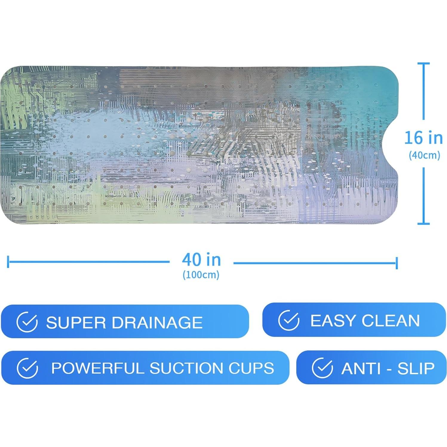 Alfombra de Baño Antideslizante Denifeiya 101.6x40.6cm Teal