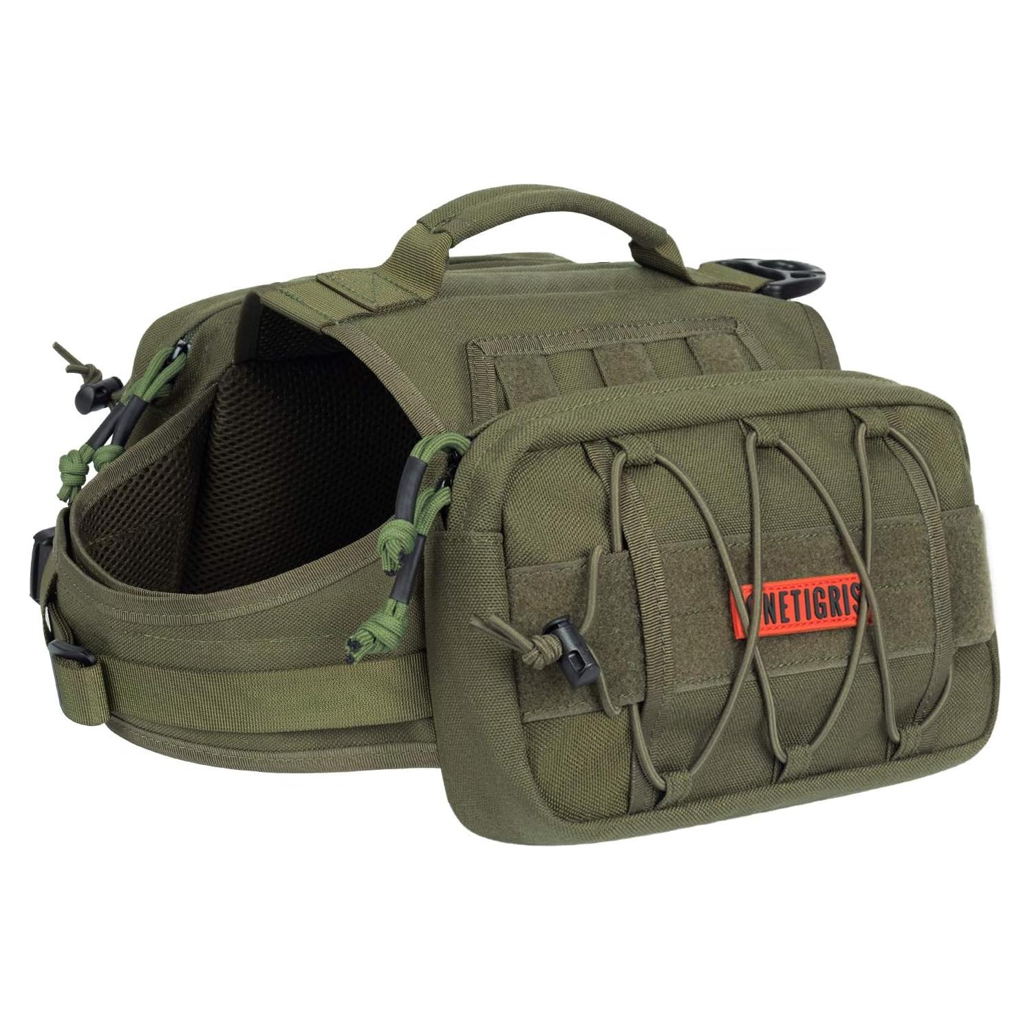 Mochila Táctica para Perros OneTigris Verde Grande 3L