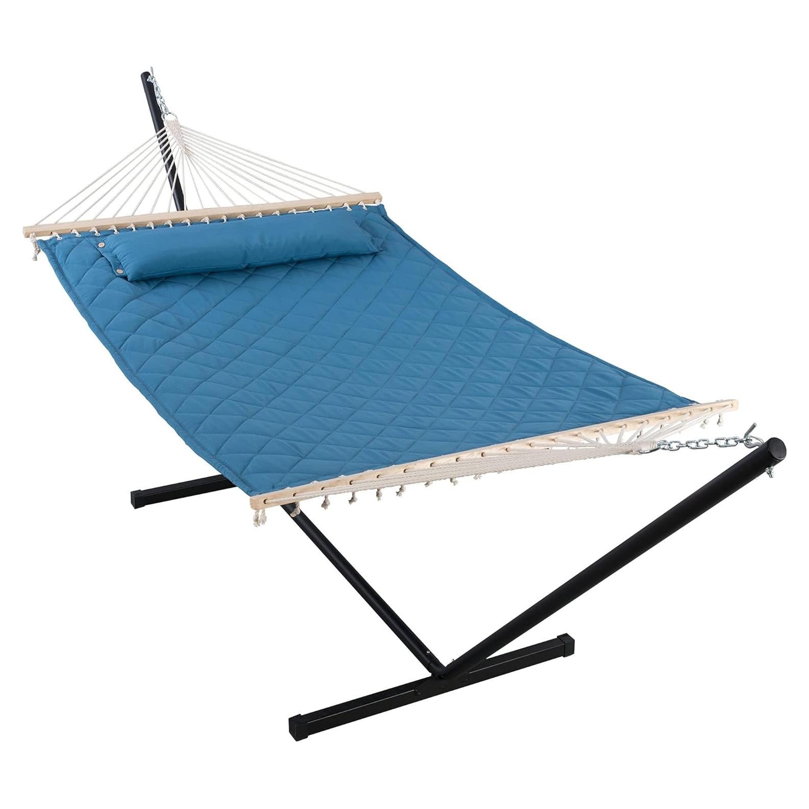 Hamaca Doble ANOW con Soporte de Acero 3.66 m Azul