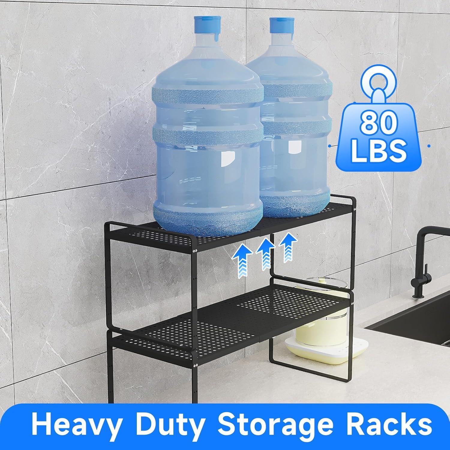 Organizador de Estantes Expandible KIKIBRO Negro 1 Paquete