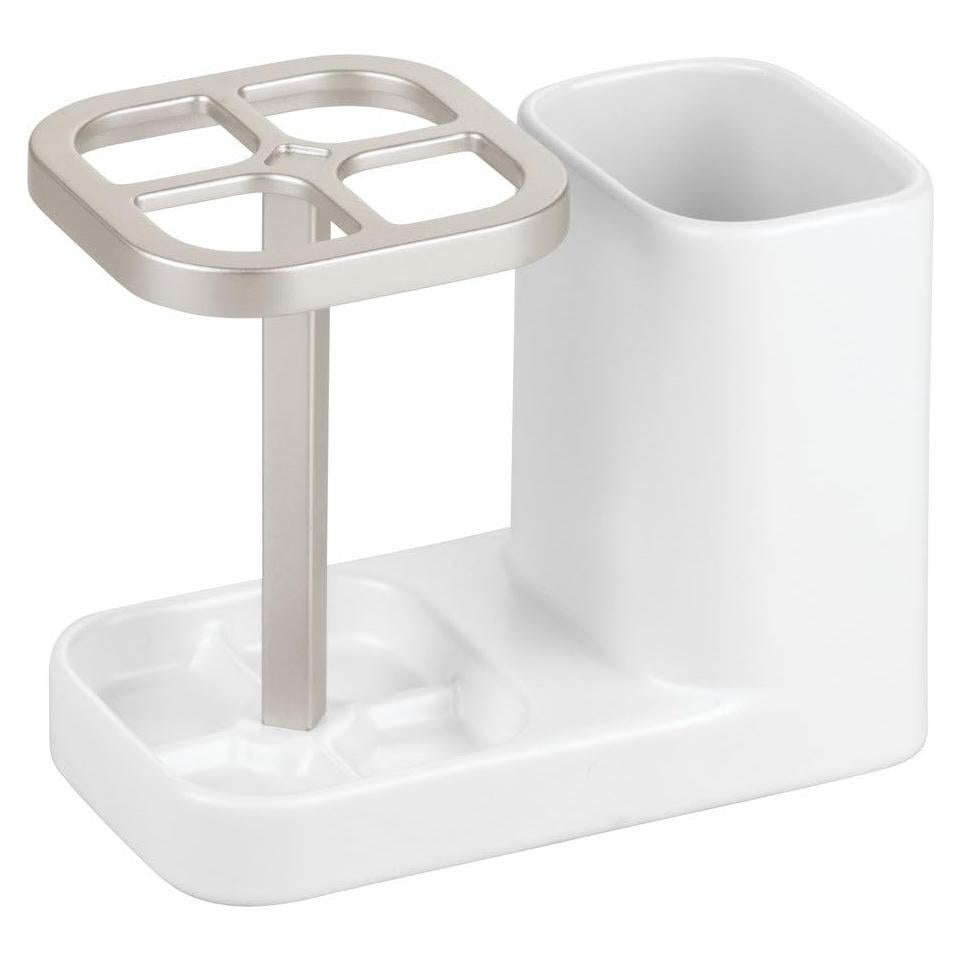 Soporte de Cepillos de Dientes InterDesign Sedona Cerámica Blanco