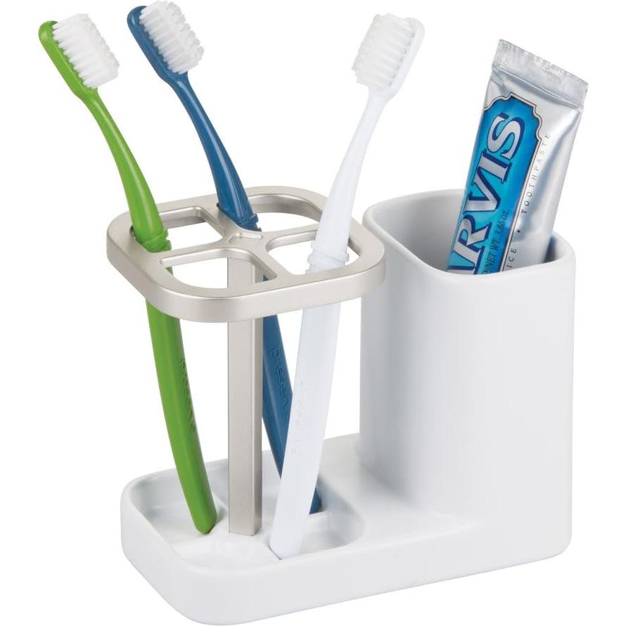 Soporte de Cepillos de Dientes InterDesign Sedona Cerámica Blanco