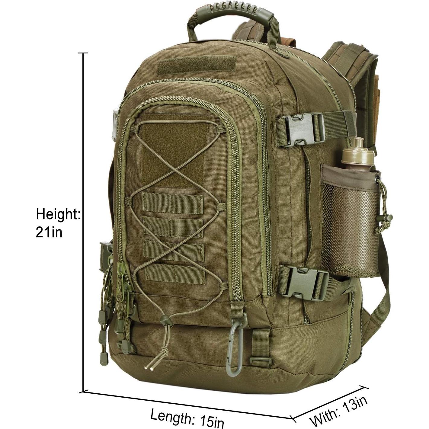 Mochila Táctica Greencity 64L Expandible para Senderismo