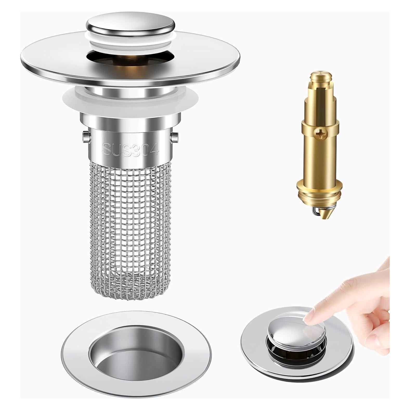 Colador de desagüe HFMZYWA para lavabo de baño acero inoxidable