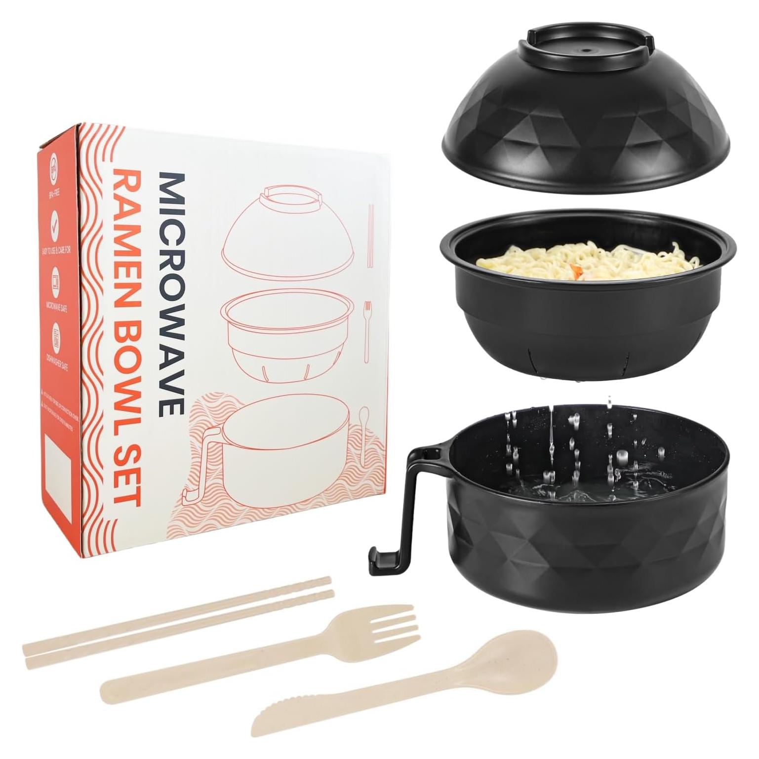 Tazón Cocinero de Ramen RORBAM Negro Microondas 0.86kg
