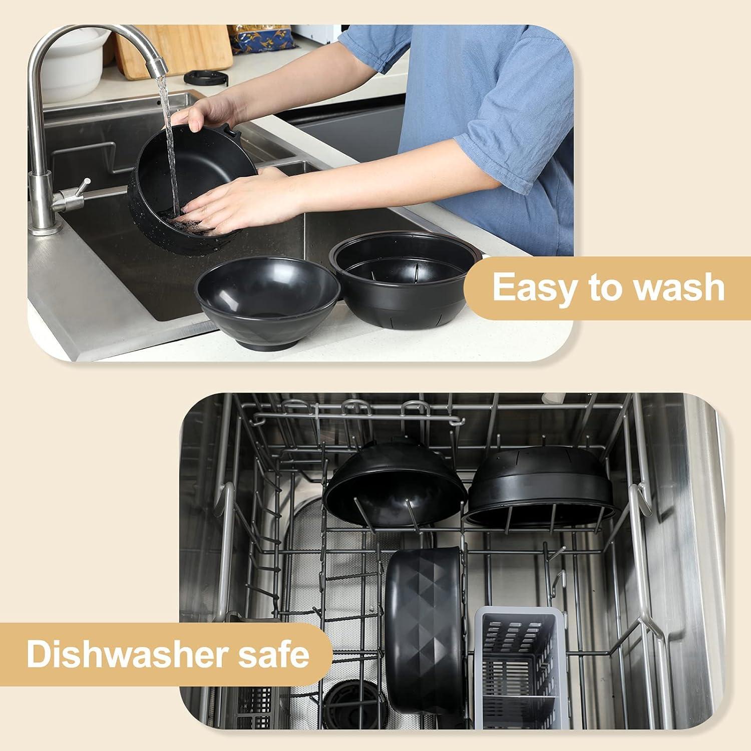 Tazón Cocinero de Ramen RORBAM Negro Microondas 0.86kg