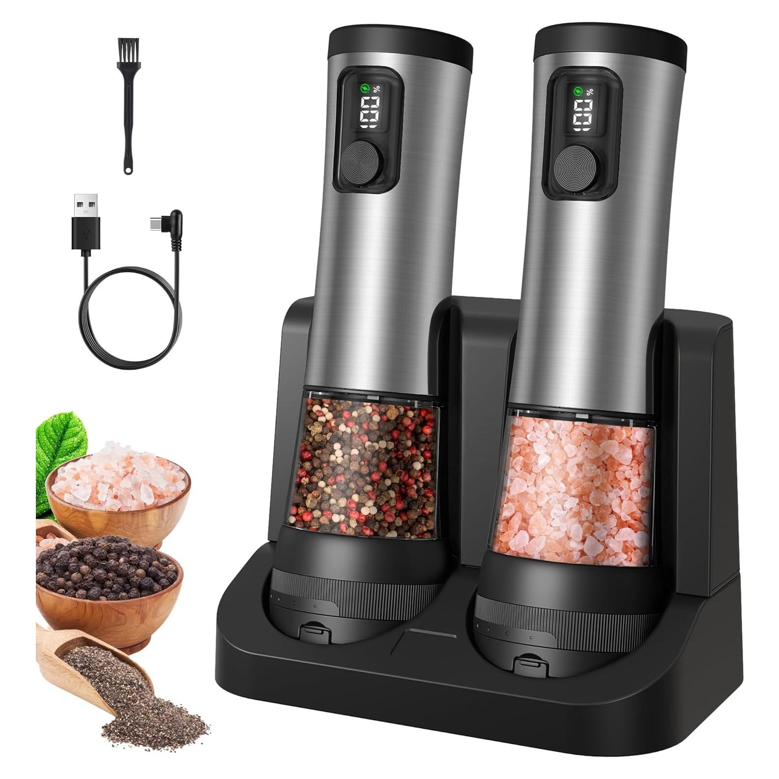 Juego de Molinillos Eléctricos de Sal y Pimienta Flelano 100ml