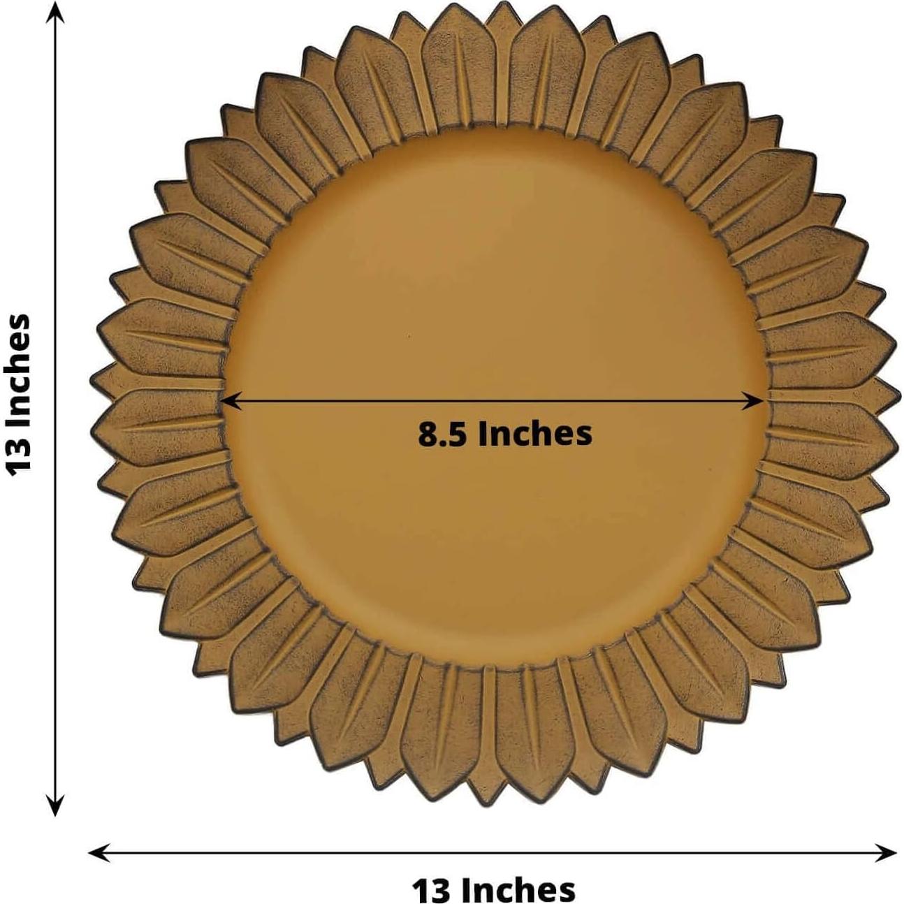 Platos Cargadores de Plástico Efavormart 33 cm Amarillo Mostaza