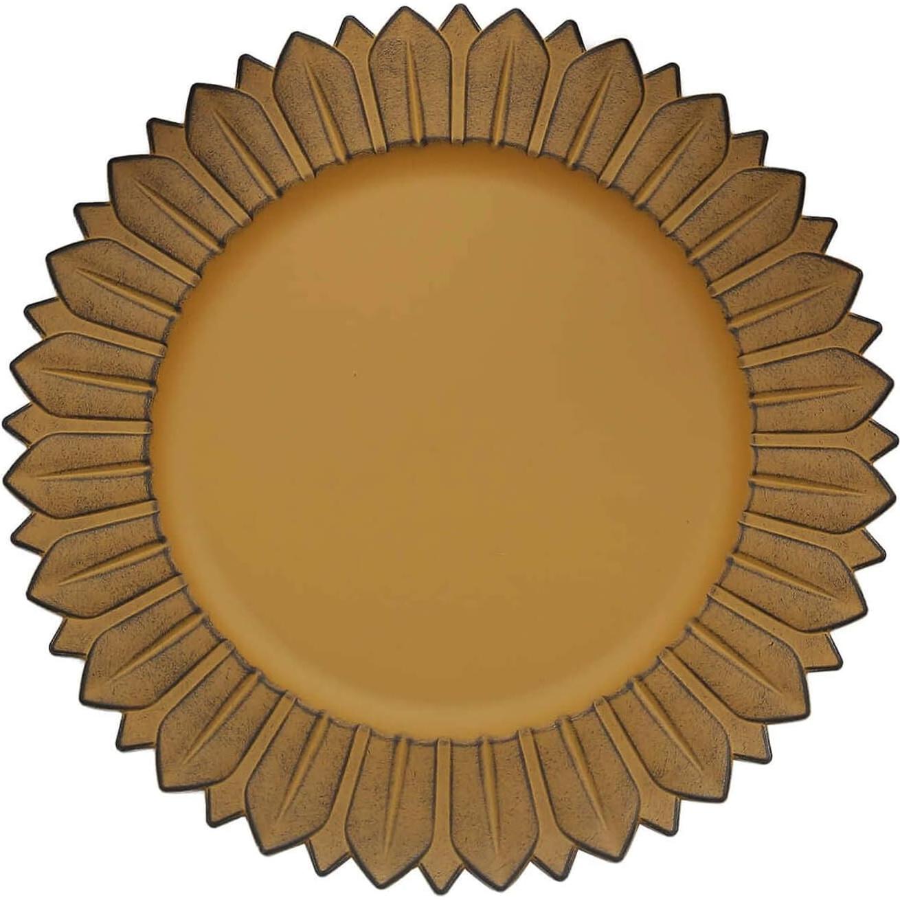 Platos Cargadores de Plástico Efavormart 33 cm Amarillo Mostaza