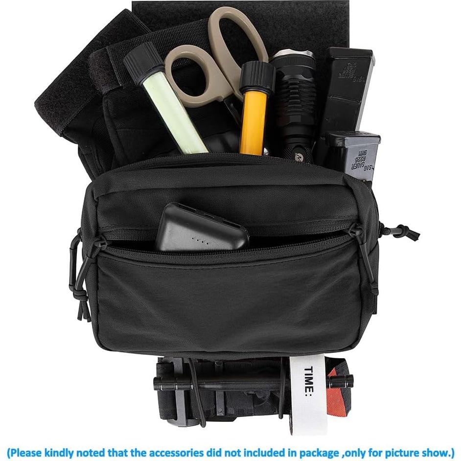 Bolsa Táctica KRYDEX Fanny Pack Negro con Panel de Gancho