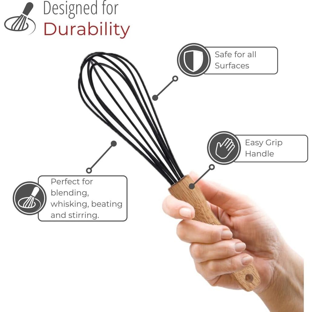 Batidor de Silicona 25.4 cm HusMait con Mango de Madera