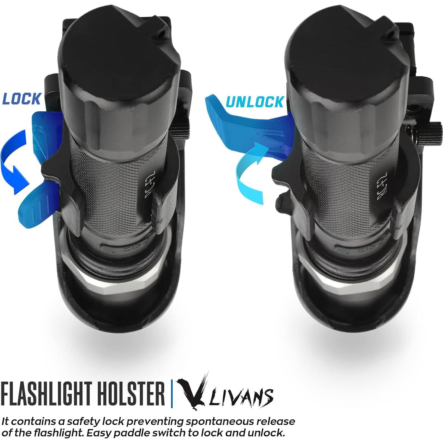 Soporte para Linterna LIVANS con Bloqueo y Rotación 360°