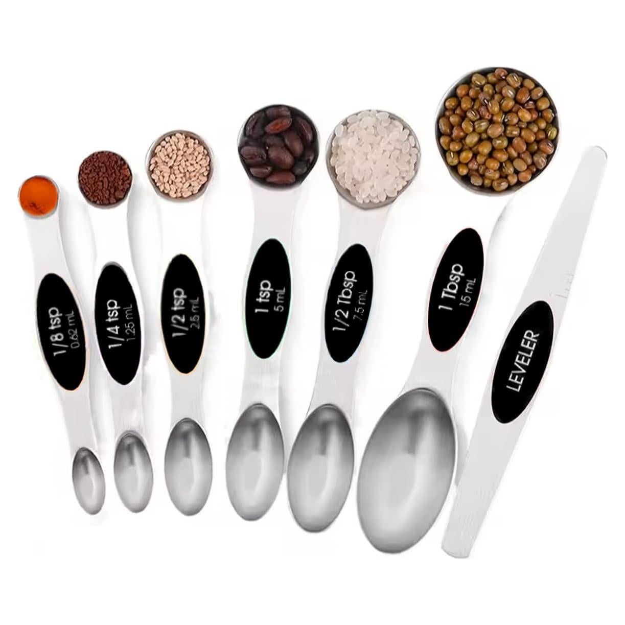 Juego de 7 Cucharas Medidoras Magnéticas VIGOR PATH Acero Inoxidable