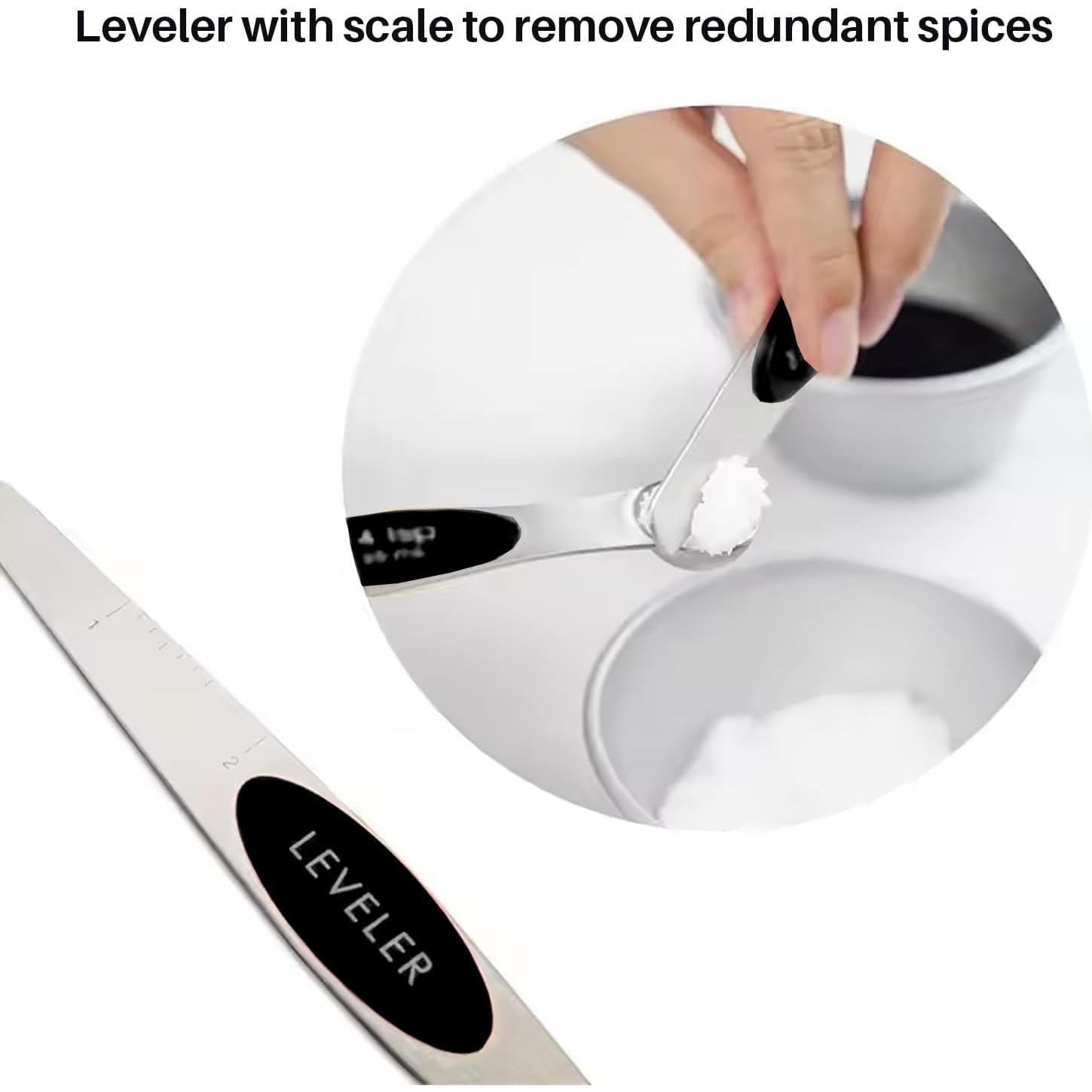 Juego de 7 Cucharas Medidoras Magnéticas VIGOR PATH Acero Inoxidable