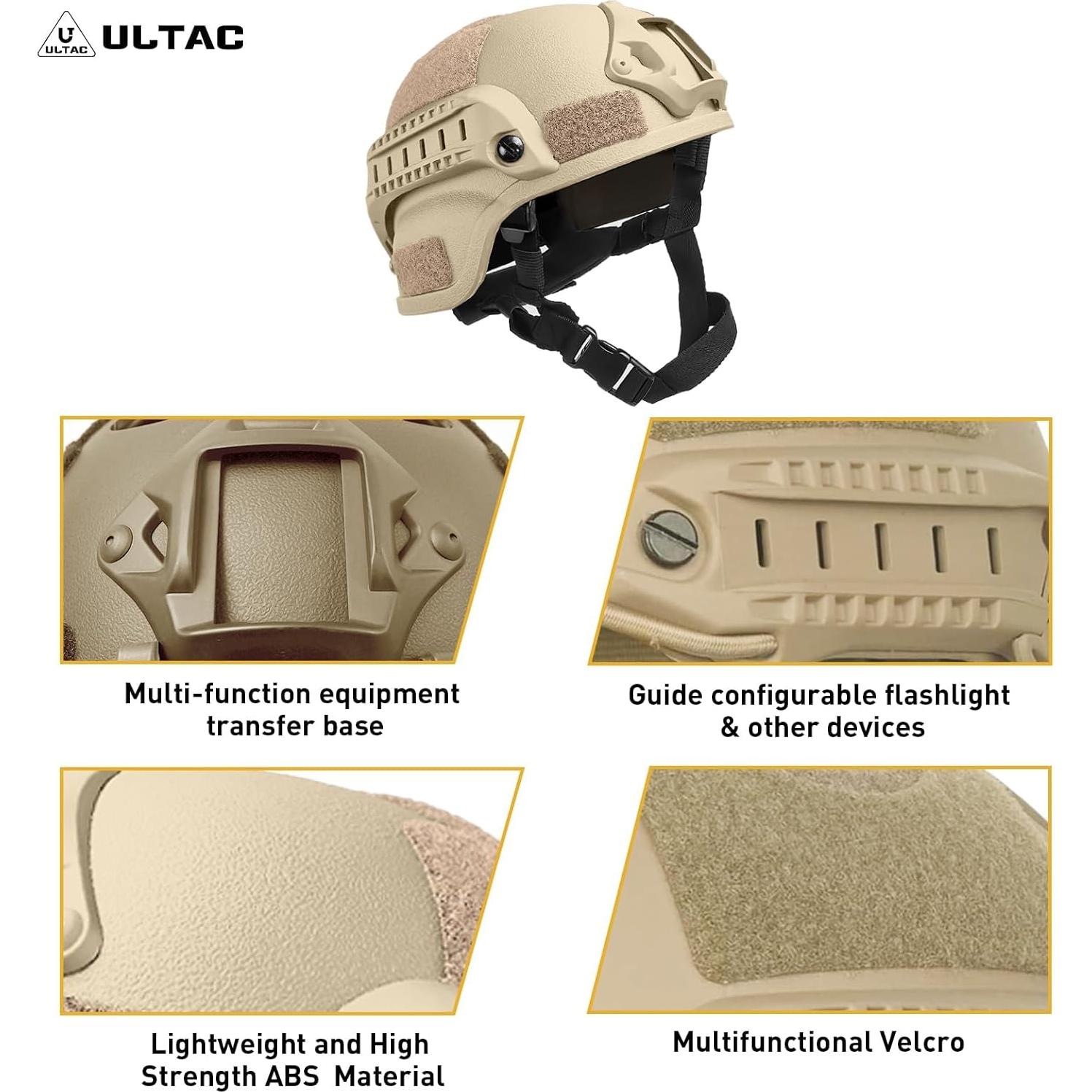 Casco Táctico ULTAC MICH2000 con Máscara y Protección Facial