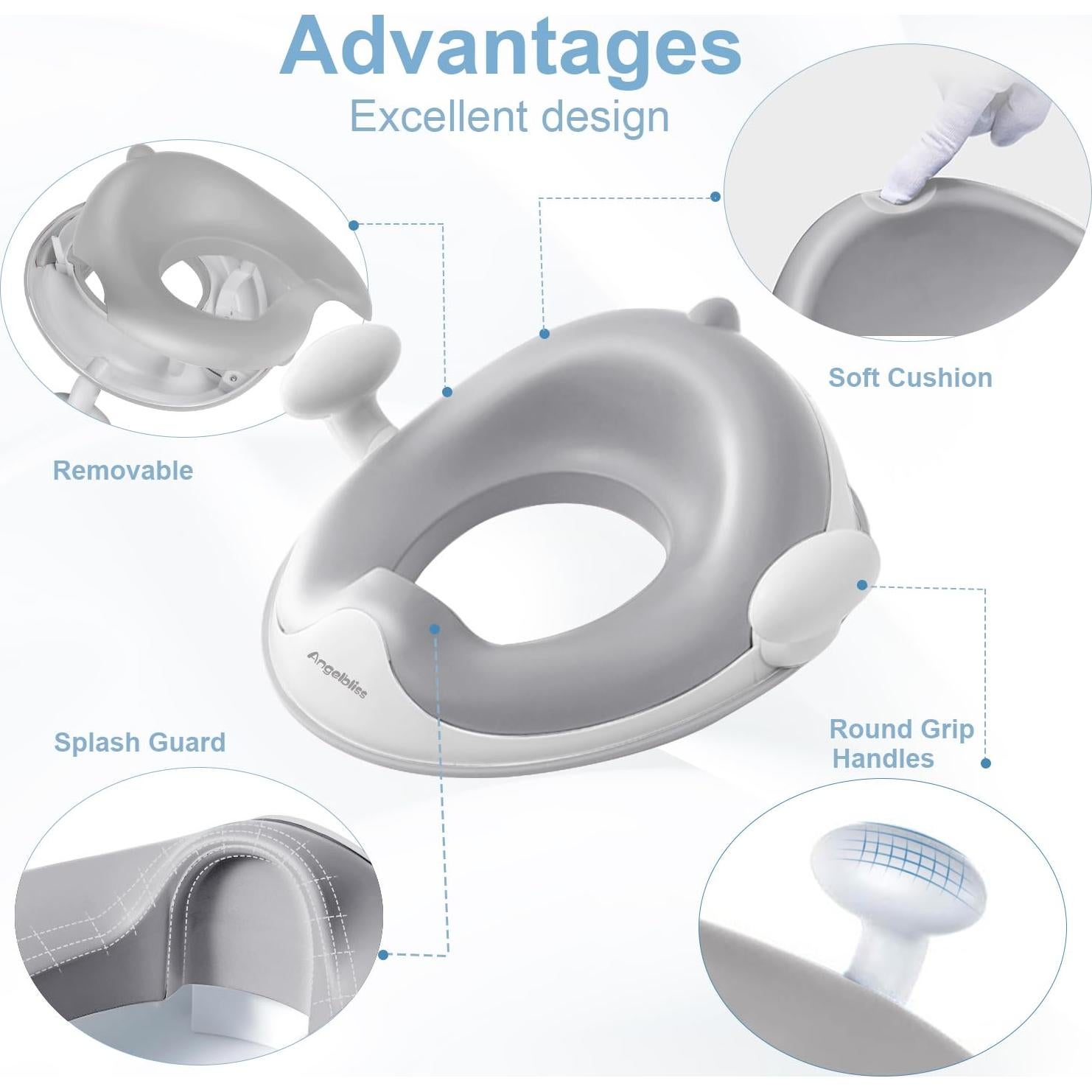 Asiento de Entrenamiento para Baño ANGELBLISS Gris Ergonómico