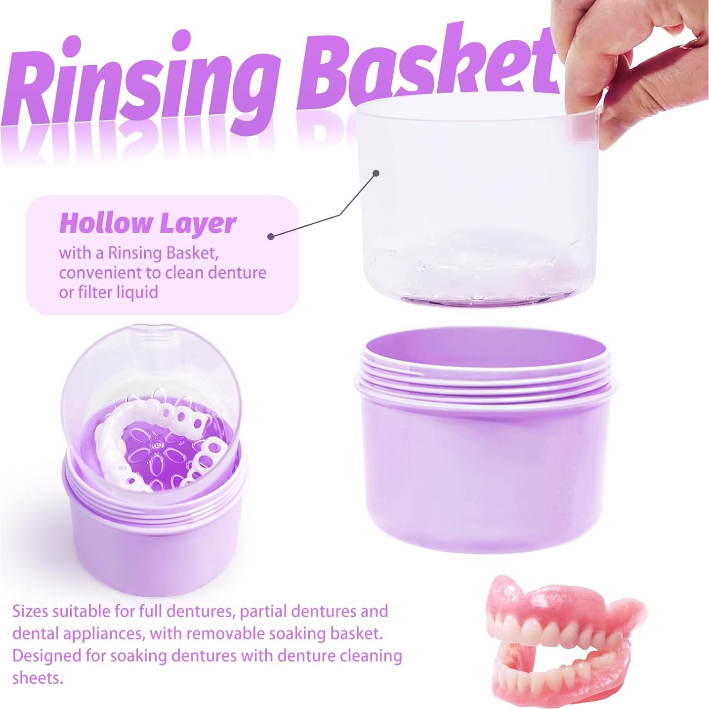 Estuche Grande para Dentaduras Uouovo a Prueba de Fugas